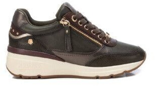 Carmela Sporty lace-up with zipper leather brown khaki