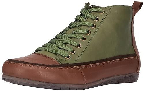 Andrea Conti Women's lace-up sneaker olive d brown