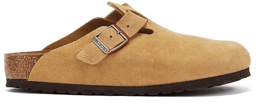 Birkenstock Boston Suede Latte Cream Clogs