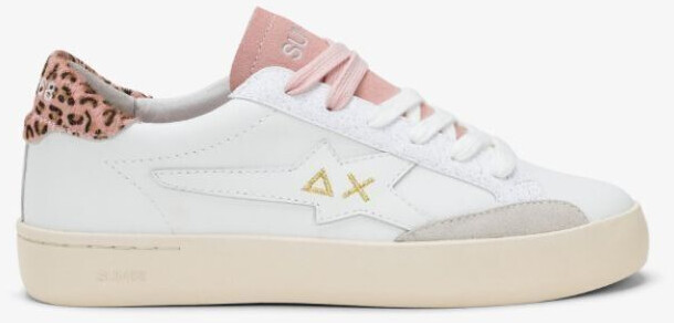 Sun 68 Women's shoes white pink leather sneaker Z44221