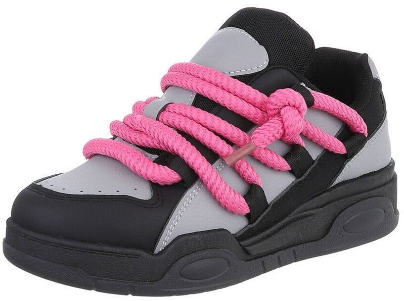 Ital Design Casual Shoes Sneakers Low JNH-218- black grey