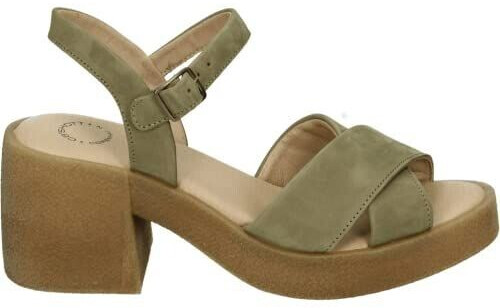 Ca'Shott CASEMILY Cross Nubuck Heeled Sandal olive