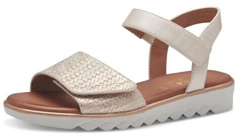 Jana Shoes Flat sandals with velcro closure Vegan grey rose gold