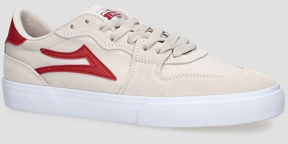 Lakai York Skate Shoes white red suede