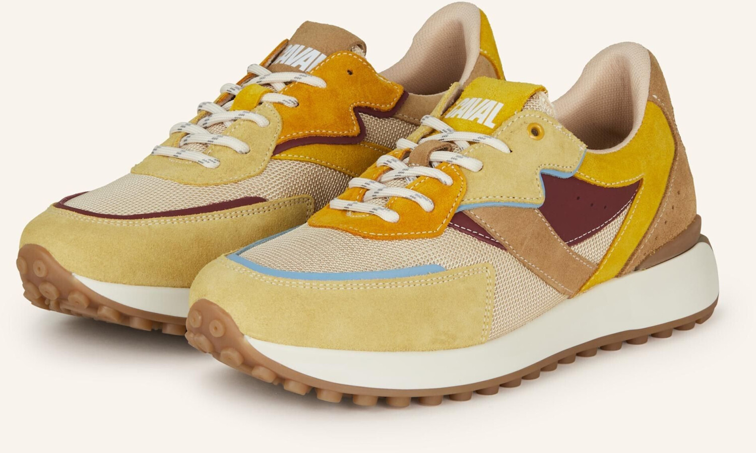 Caval Sneaker Slide dark yellow light blue camel
