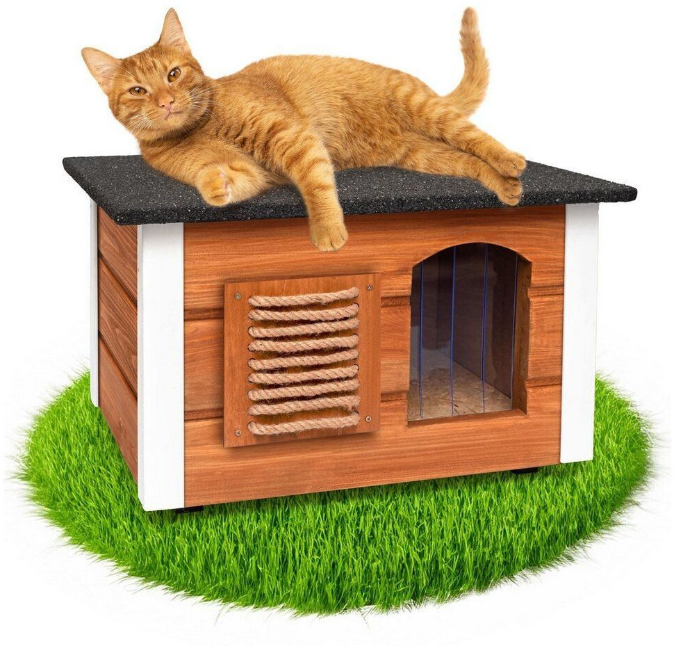 Outentin Outdoor Cat house winterproof 61x39x36cm