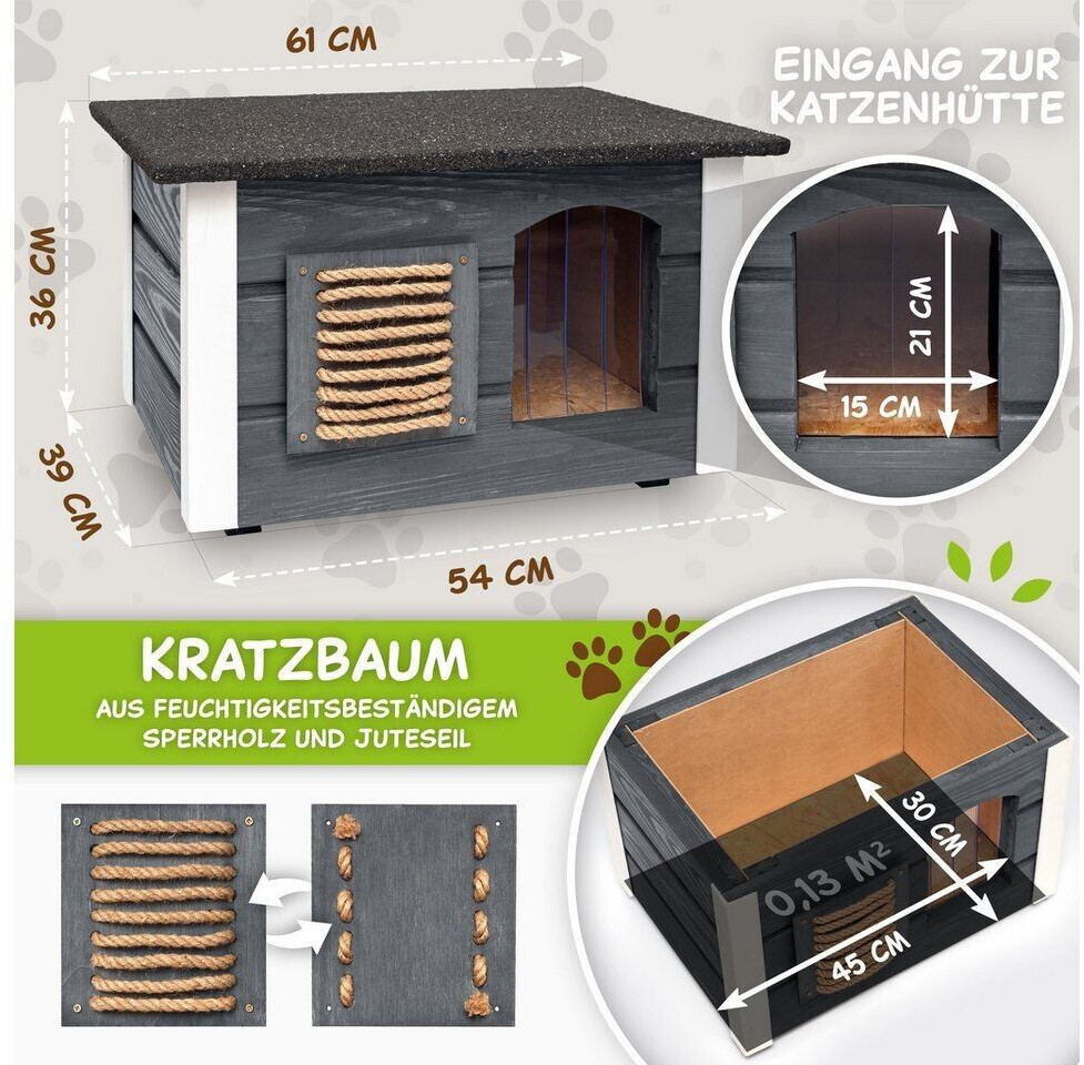 Outentin Maison pour chat grey Outentin Maison pour chat grey