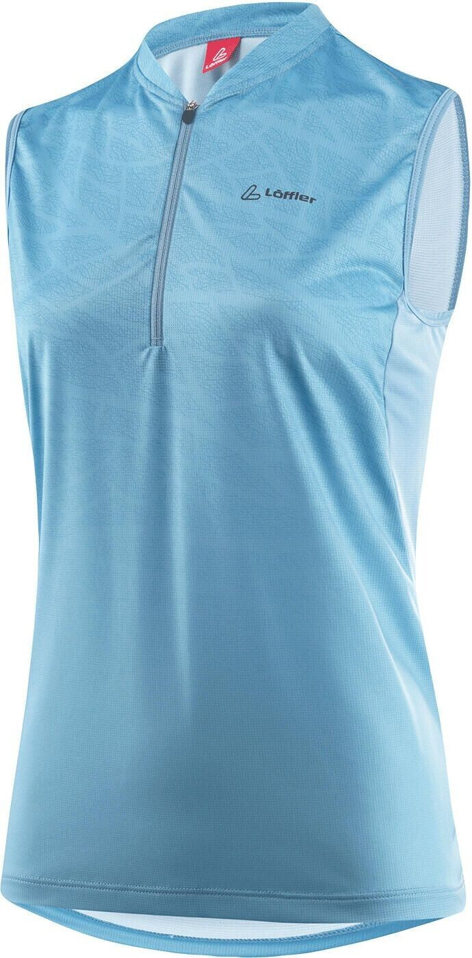 Löffler Women Bike Sleeveless Shirt Half Zip Cutina blue bay