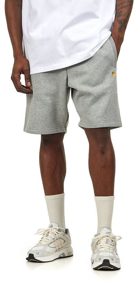 Carhartt Chase Sweat Short (I033669) grey heather / gold
