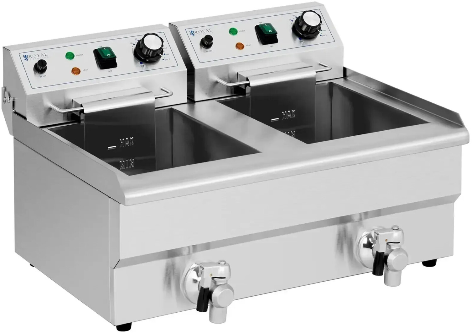 Royal Catering Friteuse professionnelle 2 x 11 L inox