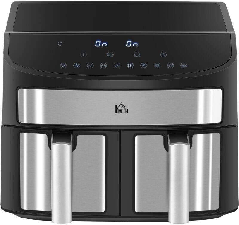 HomCom Air fryer double compartiment 8 L noir
