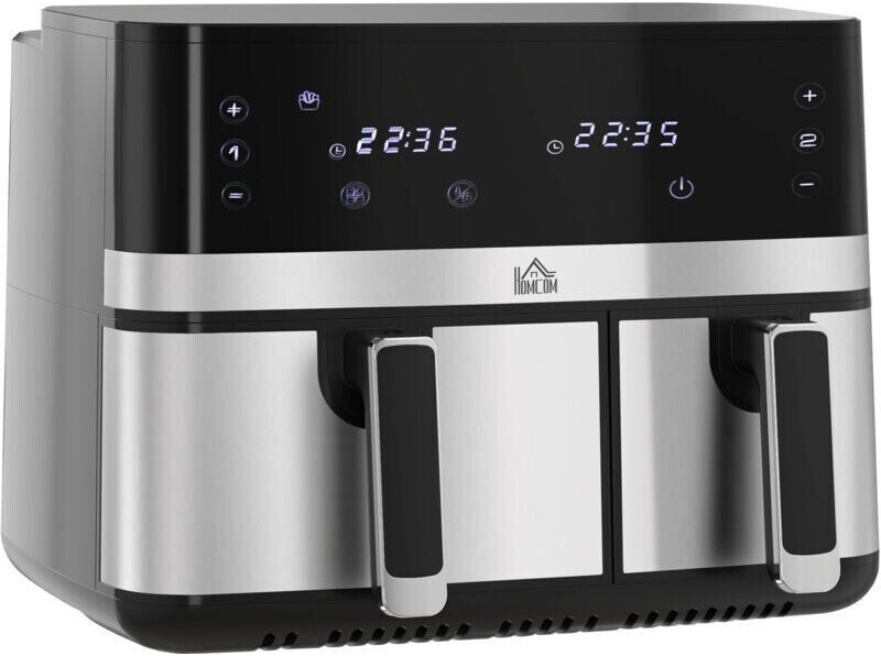HomCom Air fryer double compartiment 8,5 L noir