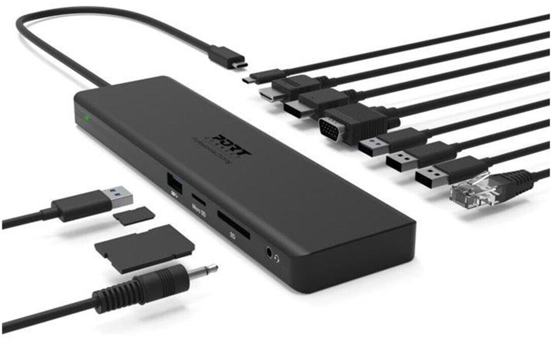 Port Designs USB-C Triple Screen Travel Docking Station (901906-W)