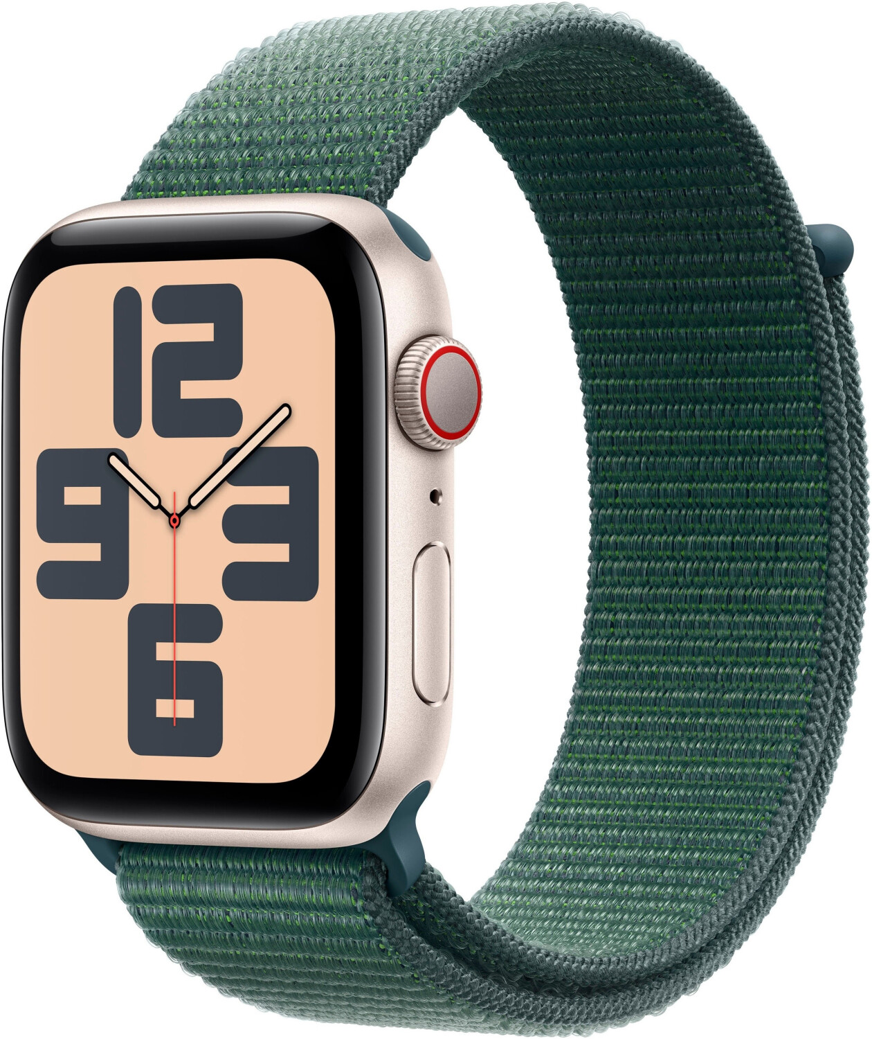 Apple Watch SE 2022 GPS 44mm Starlight Sport Loop Lake Green