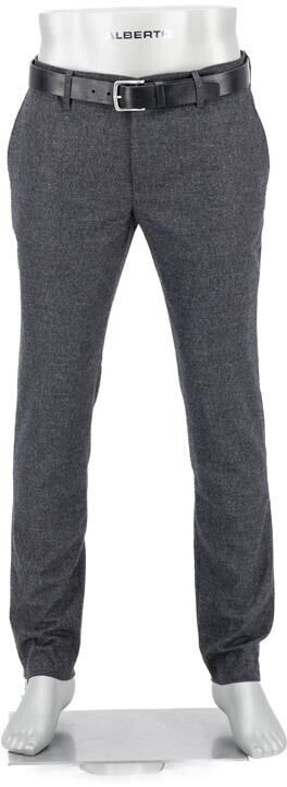 Alberto Slim fit wool trousers, washable anthracite mottled grey