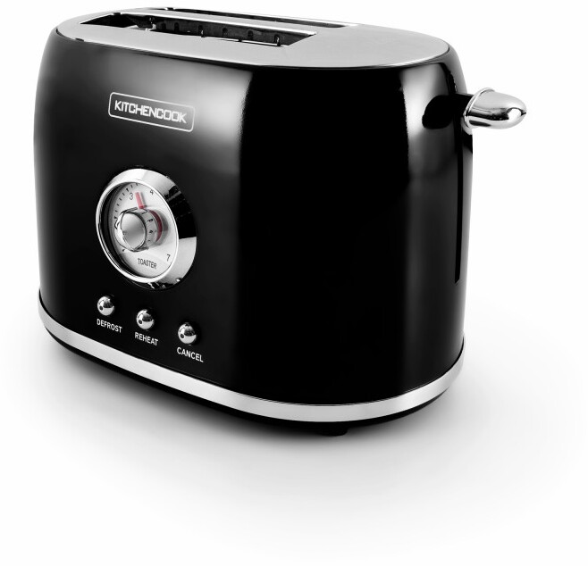 KitchenCook Grille-pain rétro double fentes noir