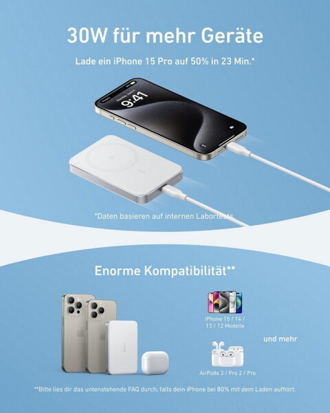 Anker MagGo Powerbank (10.000mAh, Slim) Weiß, Bild 12