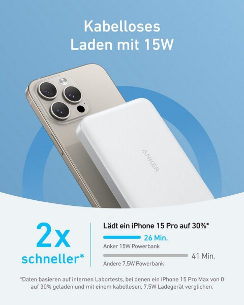 Anker MagGo Powerbank (10.000mAh, Slim) Weiß, Bild 9