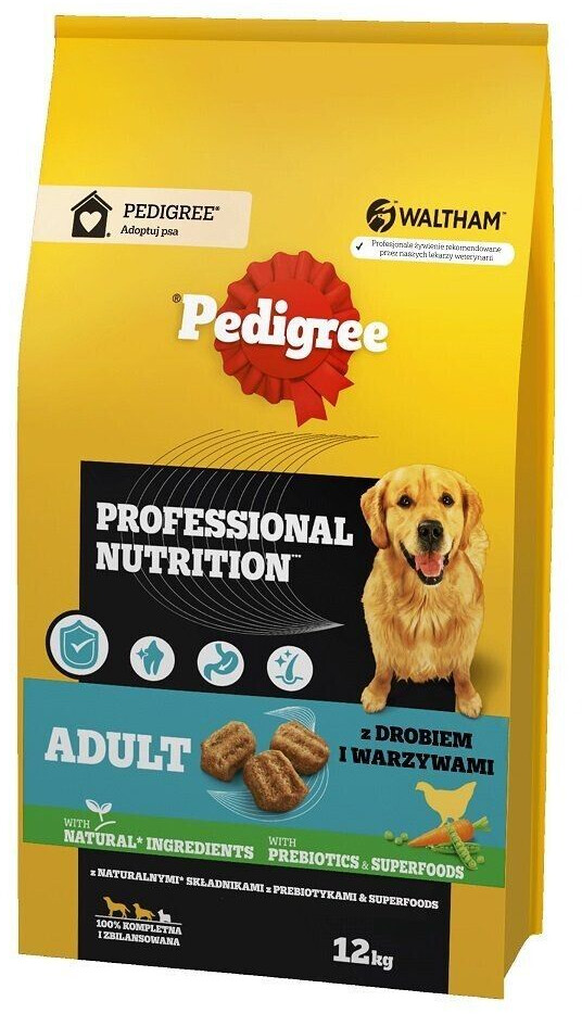 Pedigree Professional Nutrition Adult croquettes pour chien volaille/légumes (12 kg)