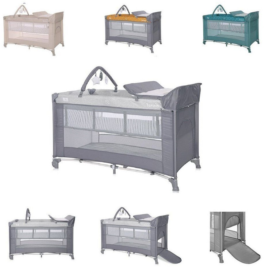 Lorelli Baby travel cot Torino plus - 2 levels, changing mat play arch wheels foldable