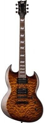 LTD Viper-256 QM - Guitare électrique - Type SG - Dark Brown Sunburst