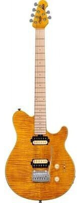 Sterling Axis Flame Maple AX3FM Trans Gold guitare électrique