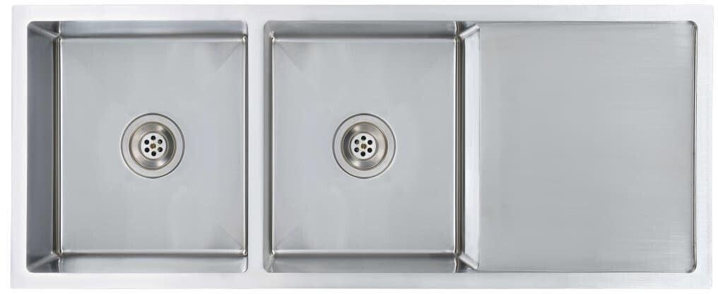 vidaXL Évier de cuisine fait à la main Acier inoxydable avec égouttoir argent (145081)
