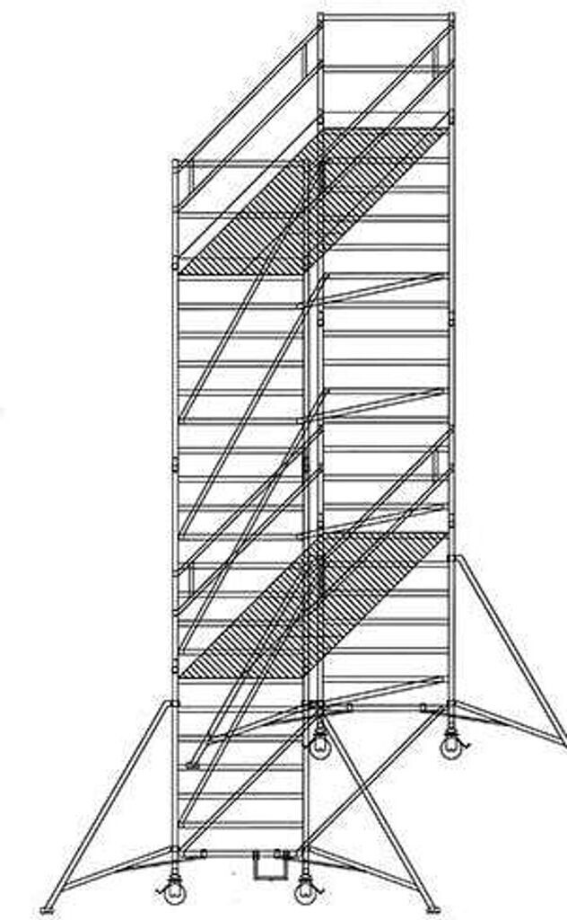 Munk Rollgerüst 1,35 x 1,80 m mit Ausleger & Doppel-Plattform 7350 (167535)
