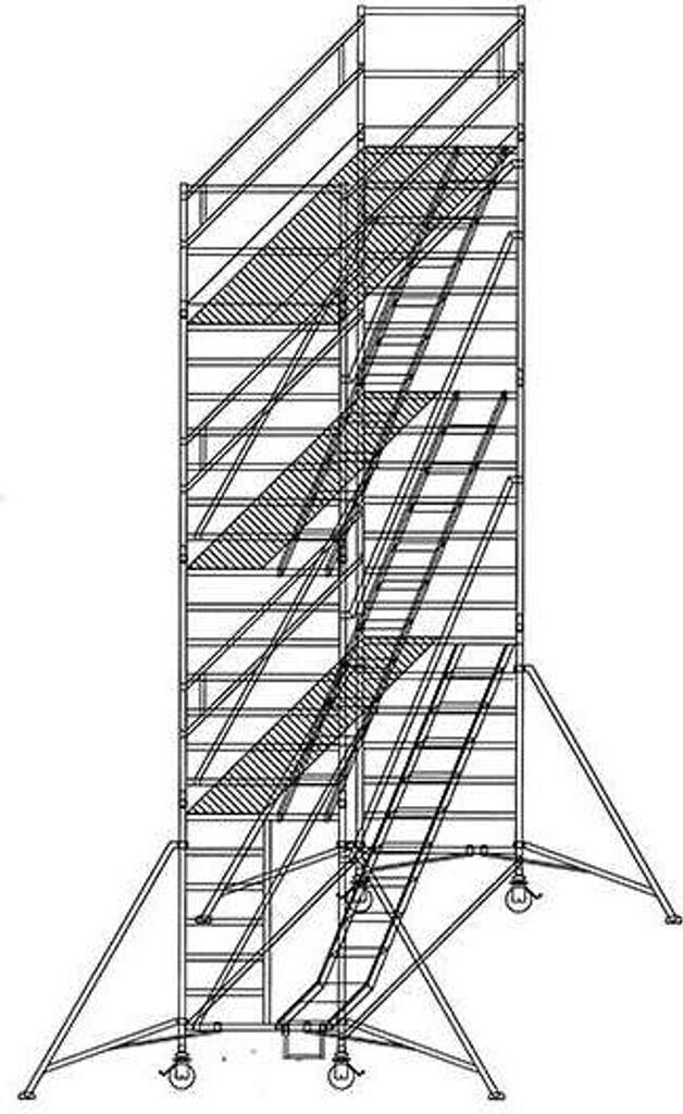 Munk Rollgerüst 1,35 x 1,80 m mit Schrägaufstiegen & Ausleger 6470 (167200)