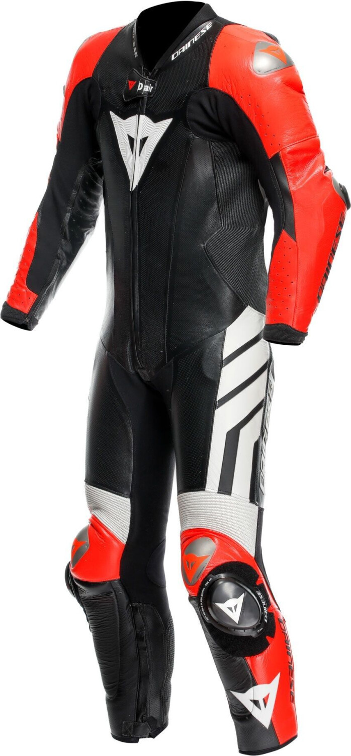 Dainese Mugello 3 Perf. D-Air 1-Piece Leather Suit black/fluo red/white