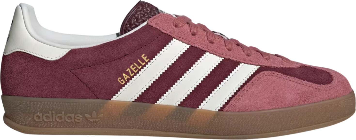 Adidas originals gazelle gum-sole indoor sneaker maroon best sale