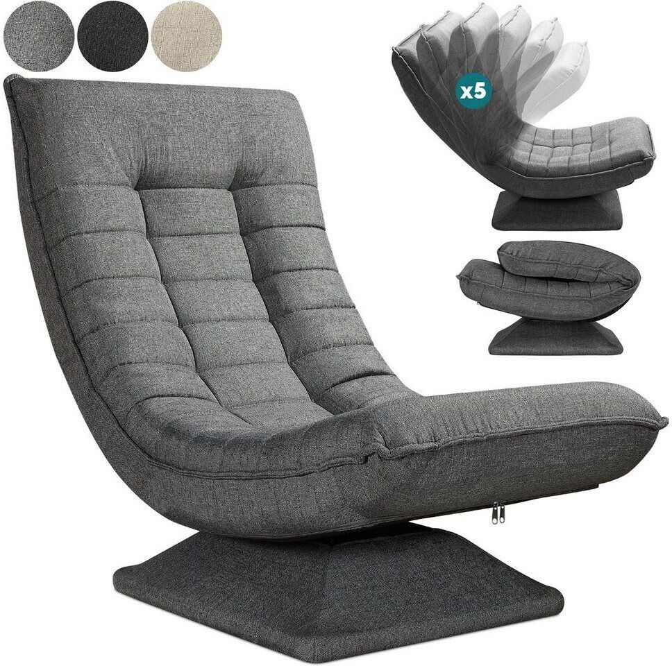 Casaria Aberdeen floor chair 360° rotatable 60x105x87cm grey