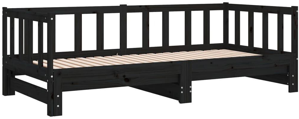 vidaXL Lit Gigogne 90 x 200 cm (836158) noir