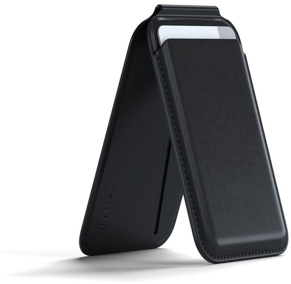 Satechi Vegan-Leather Magnetic Wallet Stand Schwarz