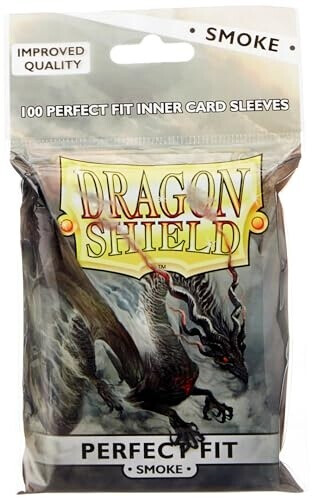 100 Dragon Shield Perfect Fit SEALABLE Inner Card Sleeves - Standard Size Smoke