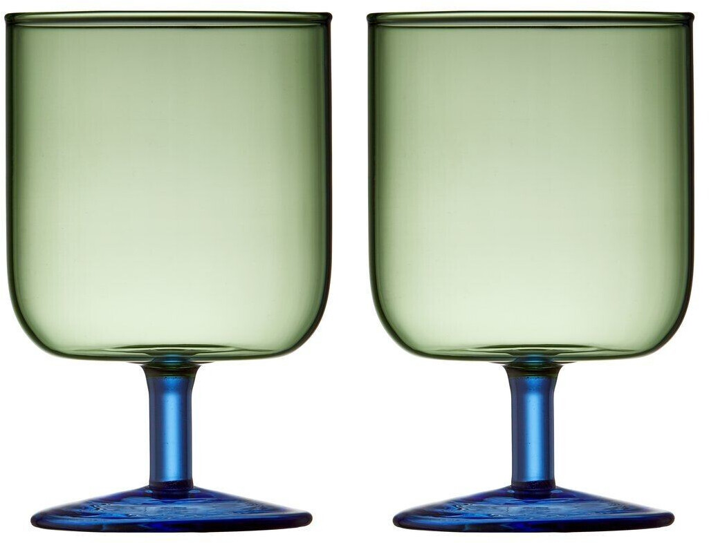 Lyngby Glas Torino wine glass 30 cl 2 pcs. Green/Blue