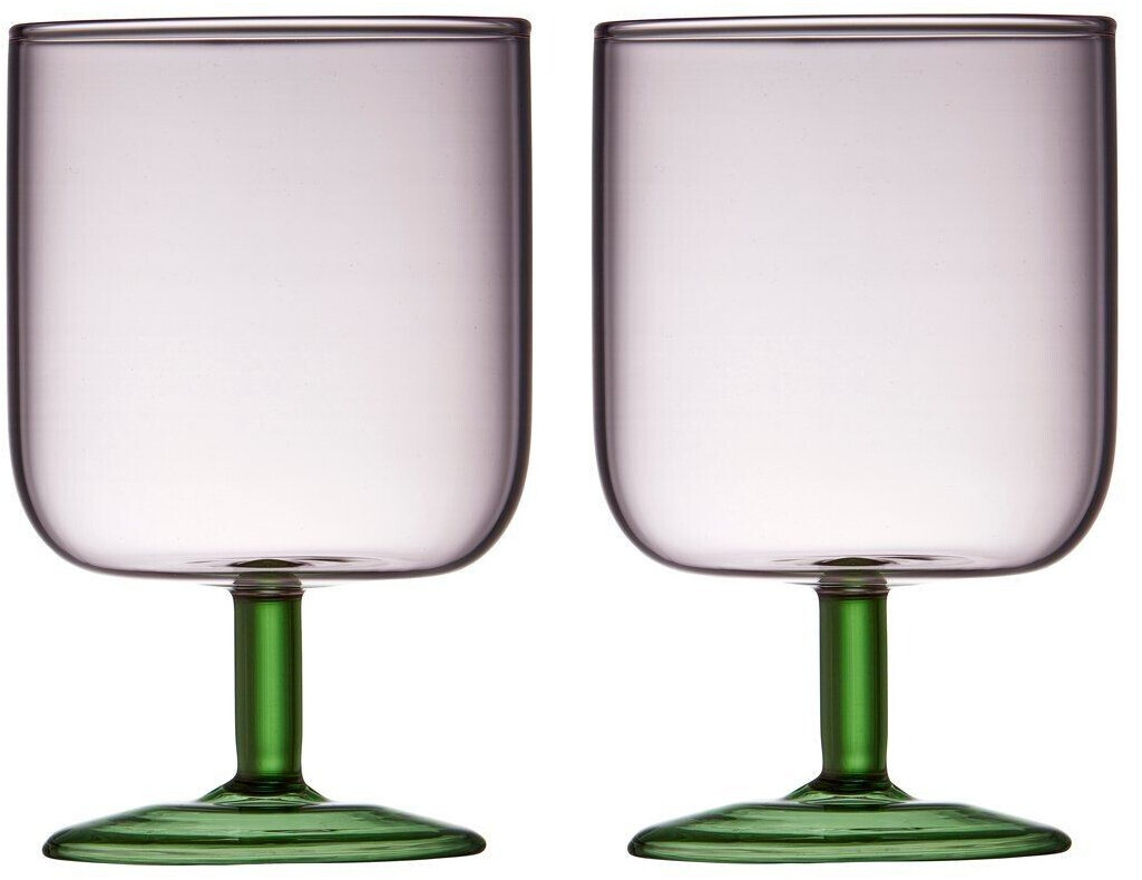 Lyngby Glas Torino wine glass 30 cl 2 pcs. Pink/Green