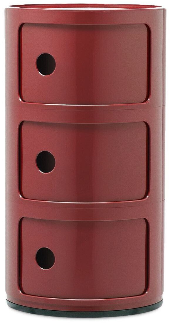 Kartell Componibili Cupboard 3 Elements (4967) burgundy red