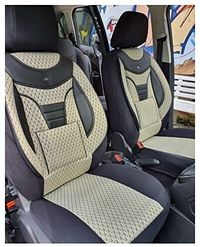 Bremer Sitzbezüge Sitzbezüge Volvo V50 S50 Typ M Driver & Passenger from 2004-2012 902 Beige/Black