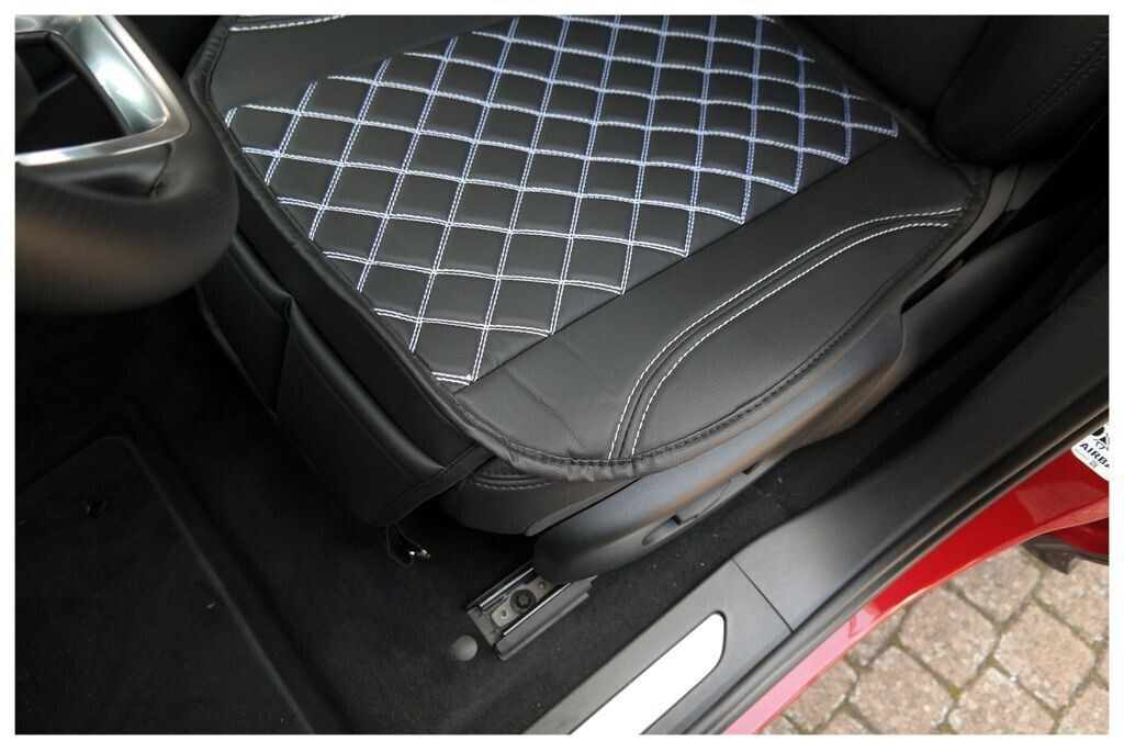 Bremer Coprisedile Jeep Compass: Ecopelle Nera Con Cuciture Rosse – Comodo, Tasca Frontale E Antiscivolo