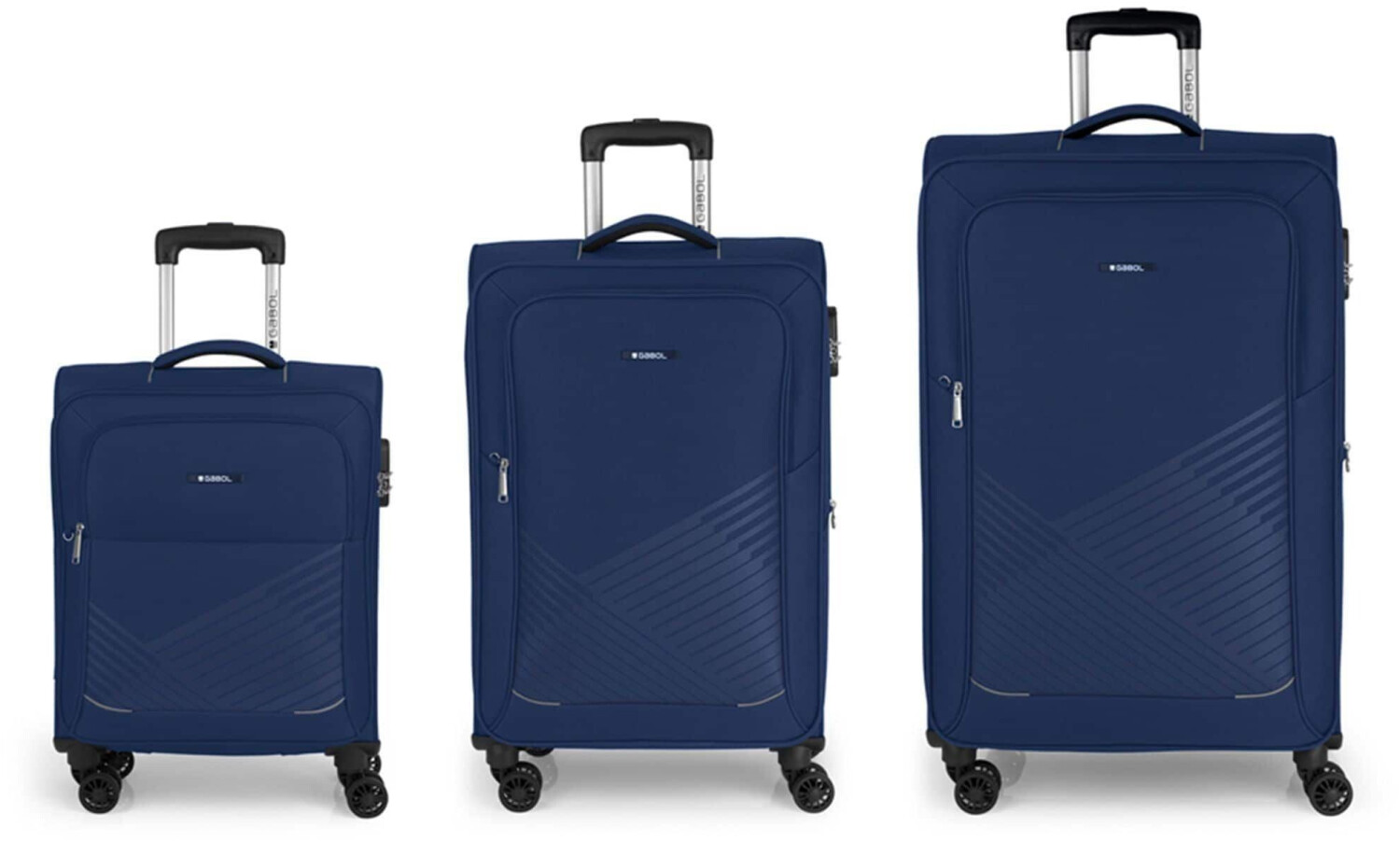 Gabol Juego 3 4-Wheel-Trolley Set 3-pieces (122701) azul marino