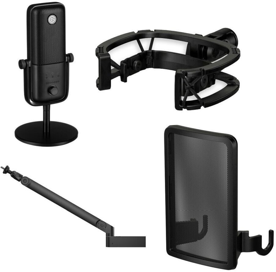 Elgato Wave:3 + Pop Filter + Mount + Microphone Arm LP Black
