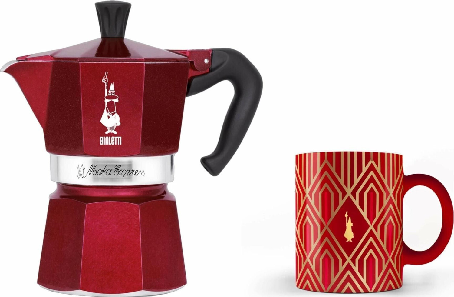 Bialetti Moka Express Deco Glam 3 incl. 1 mug