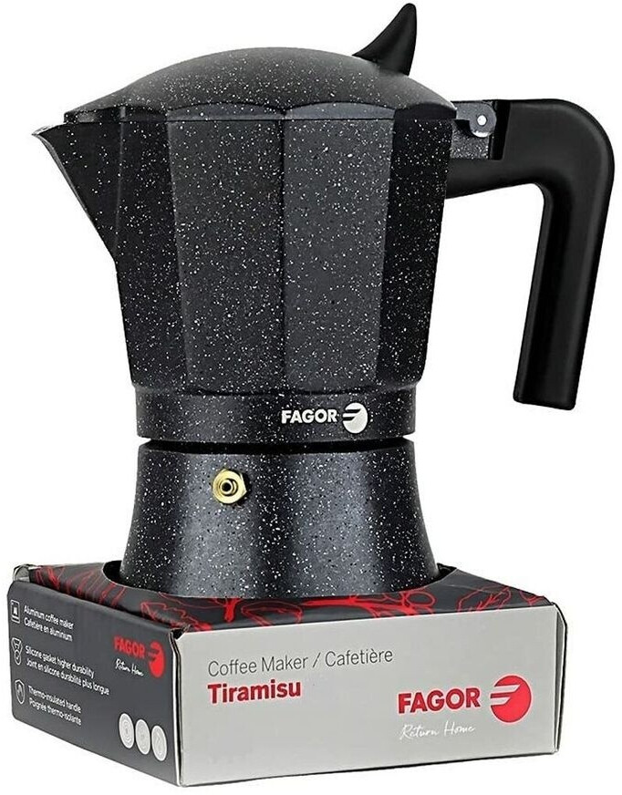 Fagor Cupy Caffettiera Italiana 6 Tazze 300ml Alluminio - Adatta A Induzione, Manico Nylon