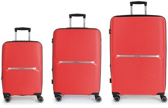 Gabol Kume 4-Wheel-Trolley Set 3-pieces (123501) coral