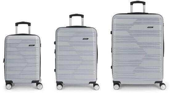Gabol Uyiko 4-Wheel-Trolley Set 3-pieces (124401) plata