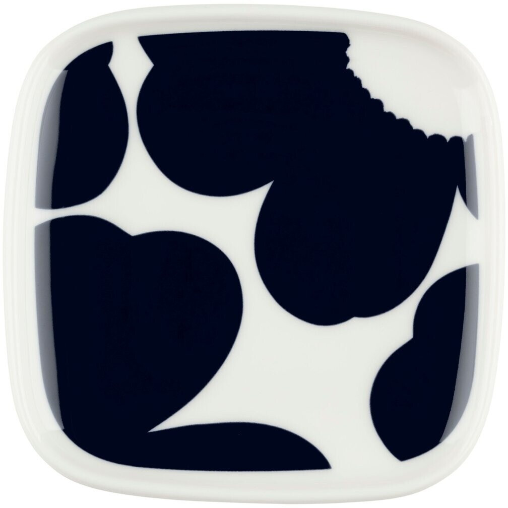 Marimekko Iso Unikko plate 10x10 cm White-dark blue