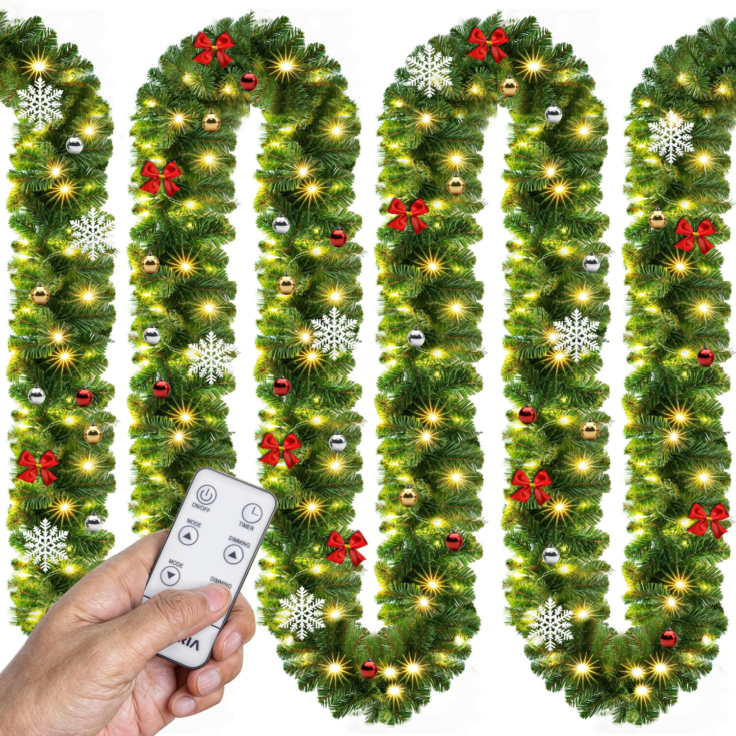 Casaria Christmas Garland 80 LED with Remote Control 500cm (996676)