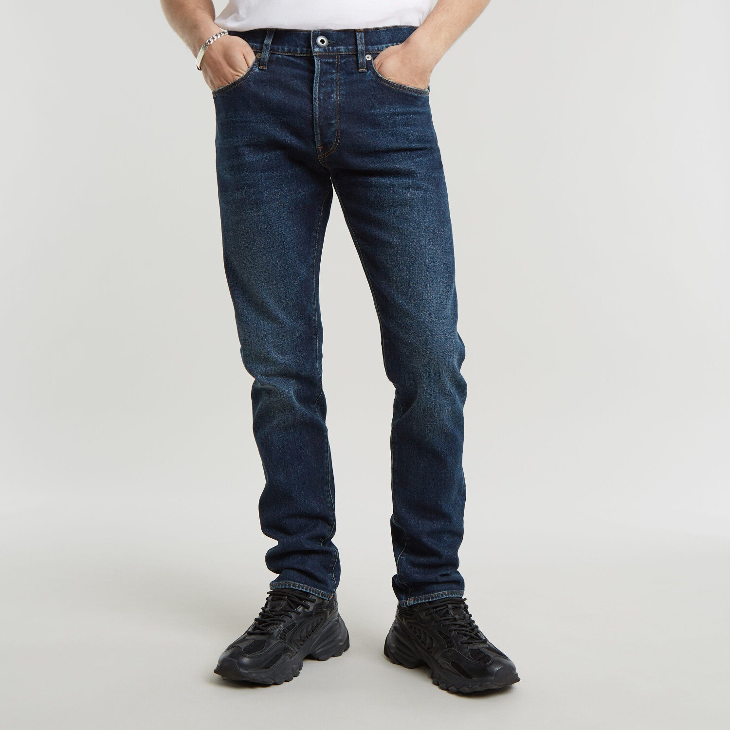 G-Star 3301 Slim Jeans Worn in Dusk Blue B843