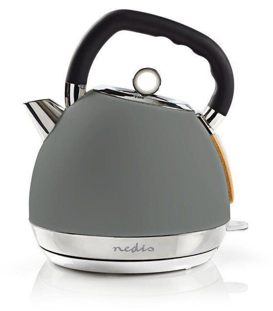 Nedis Bouilloire en acier 1,8 L gris